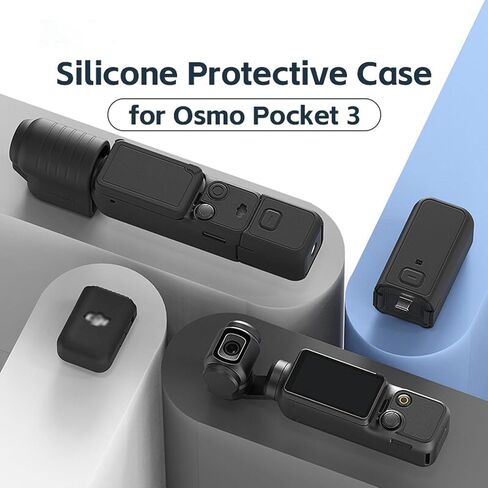 Silicone Protective Case Cover for DJI Osmo Pocket 3 Silicone Sleeve Protective Cover Handheld Gimbal Action Camera Accessories(Blue) in Saudi Arabia