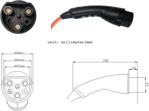 Charging Power Cord Assembly Fits for Evolution ICON EV Golf Carts, Replaces OEM# 2.04.0620 in Saudi Arabia