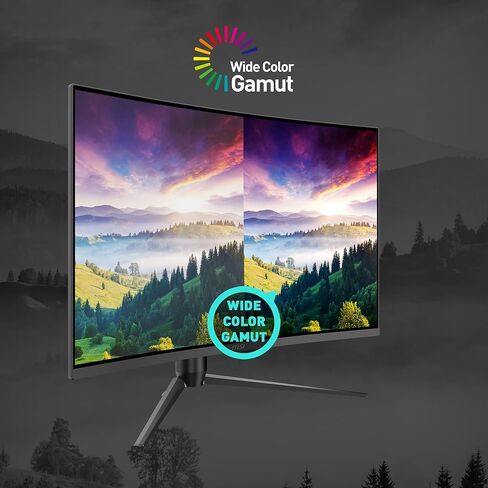 MSI G32CQ5P، شاشة ألعاب مقاس 32 بوصة، شاشة ألعاب منحنية 2560 × 1440 (QHD)، 1 مللي ثانية، 170 هرتز، FreeSync Premium، 1500R، HDMI، DisplayPort، إمالة، دوران، محوري وارتفاع قابل للتعديل. in Saudi Arabia