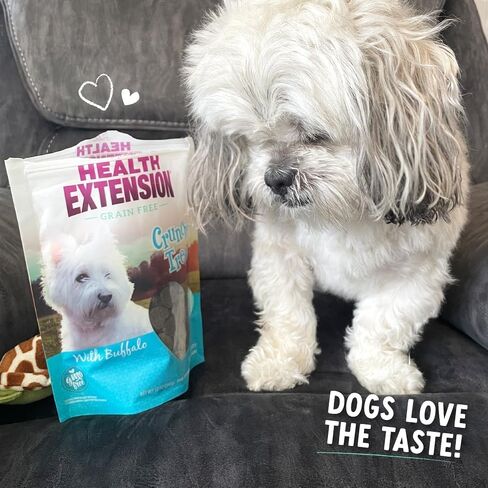 Health Extension Heart-Shaped Crunchy Biscuits, 12oz (340g) – Buffalo Recipe, GMO-Free Dog Training Treats for Small Breeds, Added Vitamins & Minerals (Pack of 4) in Saudi Arabia