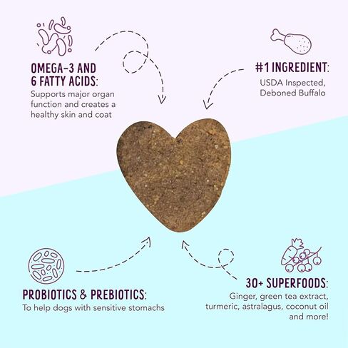 Health Extension Heart-Shaped Crunchy Biscuits, 12oz (340g) – Buffalo Recipe, GMO-Free Dog Training Treats for Small Breeds, Added Vitamins & Minerals (Pack of 4) in Saudi Arabia