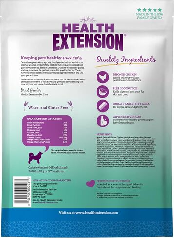 Health Extension Heart-Shaped Crunchy Biscuits, 12oz (340g) – Buffalo Recipe, GMO-Free Dog Training Treats for Small Breeds, Added Vitamins & Minerals (Pack of 4) in Kuwait