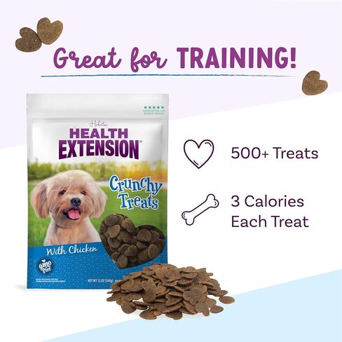 Health Extension Heart-Shaped Crunchy Biscuits, 12oz (340g) – Buffalo Recipe, GMO-Free Dog Training Treats for Small Breeds, Added Vitamins & Minerals (Pack of 4) in Kuwait