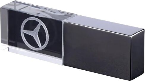 Custom LED Light USB Flash Drive, 128GB, Crystal Car Logo Design, High Speed USB 2.0, (Blue) in Saudi Arabia
