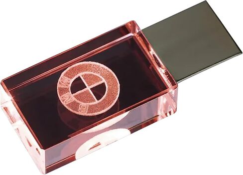 Custom LED Light USB Flash Drive, 128GB, Crystal Car Logo Design, High Speed USB 2.0, (Blue) in Saudi Arabia