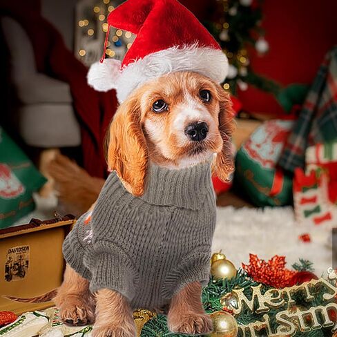 Dog Christmas Sweaters Christmas Sweater Cat Pet Xmas Clothes Cat Outfit Holiday Classic Winter Knitwear Warm Reindeer Snowflake Sweater for Kitty Puppy Dogs Cat in Saudi Arabia