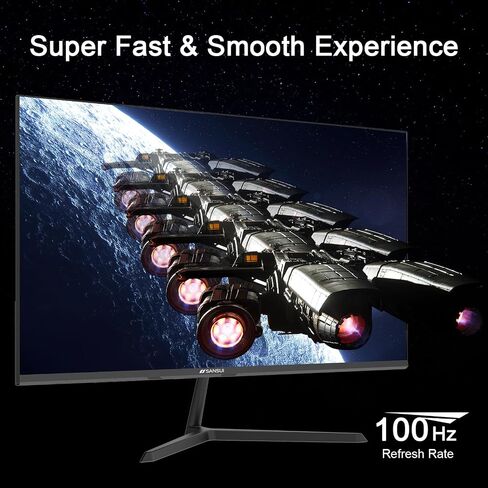 شاشة SANSUI مقاس 27 بوصة، شاشة كمبيوتر IPS 100 هرتز Full HD 1920 x 1080P مع واجهة HDMI VGA للعناية بالعين بدون إطار 100 x 100 مم VESA (ES-27X3AL، كابل HDMI متضمن) (متجدد) in Saudi Arabia