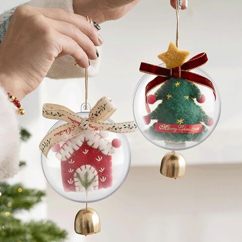 48 PCS Clear Acrylic Ball Ornaments, Plastic Christmas Fillable Ornaments, Transparent DIY Fillable Decoration Balls for Christmas Tree, Wedding, Party and Home Decor in Saudi Arabia