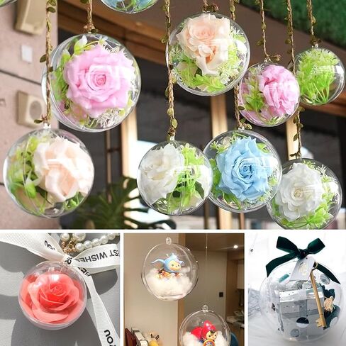 48 PCS Clear Acrylic Ball Ornaments, Plastic Christmas Fillable Ornaments, Transparent DIY Fillable Decoration Balls for Christmas Tree, Wedding, Party and Home Decor in Saudi Arabia