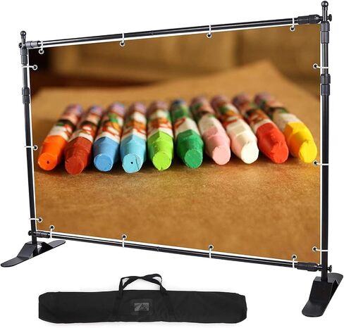 Backdrop Banner Stand Adjustable 10x8FT – Heavy Duty Background Support System Kit with Carrying Bag, Adjustable Photography Studio Photo Backdrop Stand for Events, Studios, and Photoshoots in Saudi Arabia