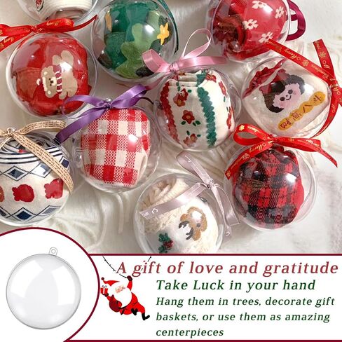 48 PCS Clear Acrylic Ball Ornaments, Plastic Christmas Fillable Ornaments, Transparent DIY Fillable Decoration Balls for Christmas Tree, Wedding, Party and Home Decor in Saudi Arabia