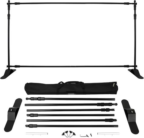 Backdrop Banner Stand Adjustable 10x8FT – Heavy Duty Background Support System Kit with Carrying Bag, Adjustable Photography Studio Photo Backdrop Stand for Events, Studios, and Photoshoots in Saudi Arabia