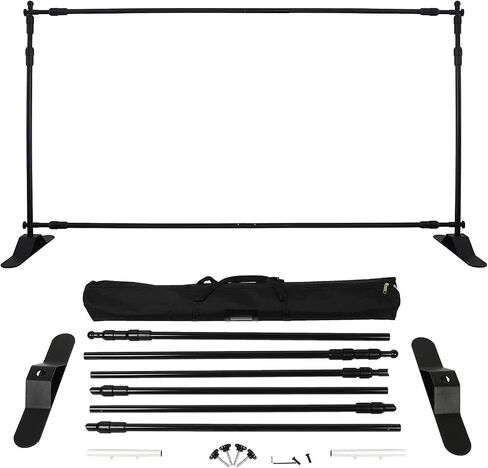 Backdrop Banner Stand Adjustable 10x8FT – Heavy Duty Background Support System Kit with Carrying Bag, Adjustable Photography Studio Photo Backdrop Stand for Events, Studios, and Photoshoots in Saudi Arabia