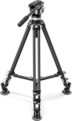 Leofoto LVC-193C Carbon Fiber Twin Leg Video Tripod+BV-15 Fluid Head in Saudi Arabia