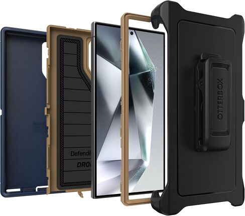 OtterBox Samsung Galaxy S24 Ultra (Only) - Defender Series Case - Blue Suede Shoes - Screenless - Rugged & Durable - with Port Protection - Holster Clip Included - Microbial Defense Protection in Saudi Arabia