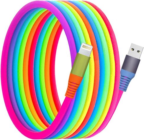 iPhone Charger, [MFi Certified] 6.6ft Colorful Gradual Braided Lightning Cable iPhone Charger Cord USB Fast Charging Data Cable for iPhone 14 13 12 11 Pro Max XR XS X 8 7 6 Plus SE iPad More in Saudi Arabia