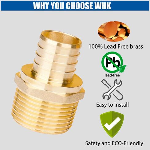 WHK 6 حزمة PEX-B 1 بوصة × 1 بوصة ذكر NPT (MNPT) محول تجعيد تركيبات Pex in Saudi Arabia