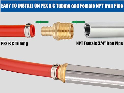 WHK 6 حزمة PEX-B 1 بوصة × 1 بوصة ذكر NPT (MNPT) محول تجعيد تركيبات Pex in Saudi Arabia