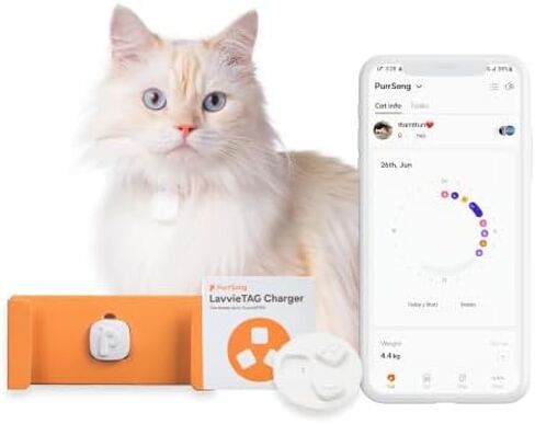 LavvieTAG Charger Set | Smartwatch for Cat ID Tag Light (0.01lbs) Activity Analysis Heath Care Calrorie Consumption App Integration Monitor Fitness Tracker(Charger Included) in Saudi Arabia