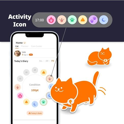 LavvieTAG Charger Set | Smartwatch for Cat ID Tag Light (0.01lbs) Activity Analysis Heath Care Calrorie Consumption App Integration Monitor Fitness Tracker(Charger Included) in Saudi Arabia