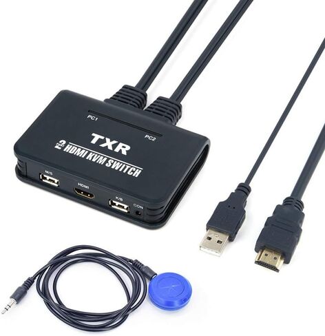 HDMI KVM Switch Button Switcher USB Port مع كابل لشاشة لوحة المفاتيح والماوس - axGear in Kuwait