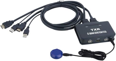 HDMI KVM Switch Button Switcher USB Port مع كابل لشاشة لوحة المفاتيح والماوس - axGear in Kuwait