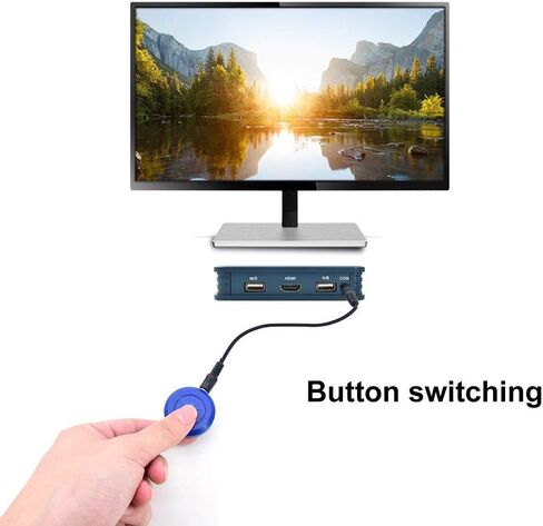 HDMI KVM Switch Button Switcher USB Port مع كابل لشاشة لوحة المفاتيح والماوس - axGear in Kuwait