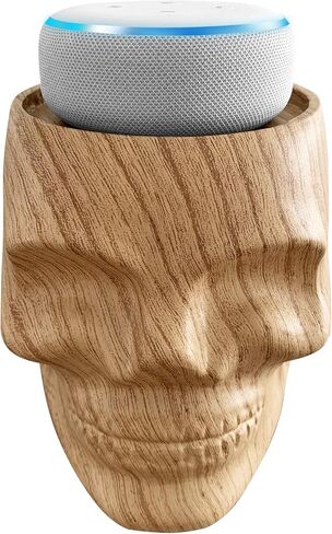 Smart Speaker Stand – Compatible with Amazon Echo Dot (1st-4th Gen) & Google Home Mini – 7 Decorative Designs for Desk, Table, or Shelf – Faux Wooden Protective Holder for 4" Smart Speakers in Saudi Arabia
