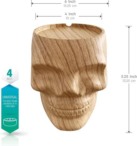 Smart Speaker Stand – Compatible with Amazon Echo Dot (1st-4th Gen) & Google Home Mini – 7 Decorative Designs for Desk, Table, or Shelf – Faux Wooden Protective Holder for 4" Smart Speakers in Saudi Arabia