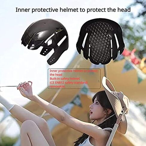 Bucket Hats with Cycling Helmet for Unisex Adults Novelty Fashion Breathable Sunscreen Head Protection Bicycle Helmet Hats in Saudi Arabia
