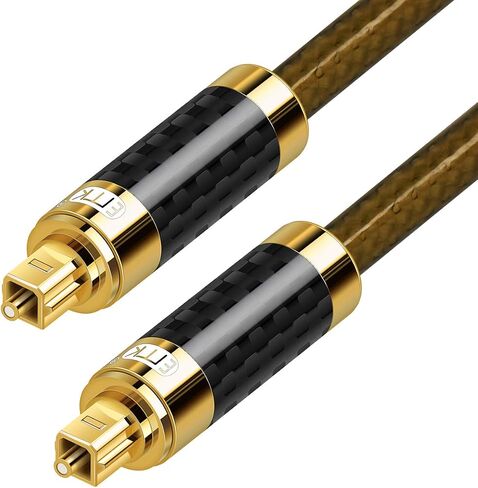 EMK Digital Toslink Optical Audio Cable S/PDIF Audio Cable(Male to Male) with 24K Gold Plated Connectors&Double PVC+Braided Jacket (6Ft/1.8M) in Saudi Arabia