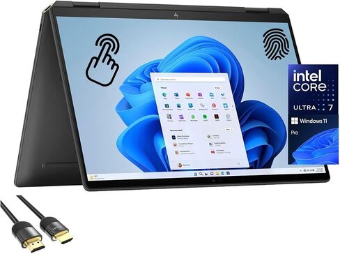 كمبيوتر محمول HP Spectre 2 في 1، شاشة لمس 14 بوصة 2.8K OLED، Core Ultra 7-155H، 16 جيجابايت DDR5، 2 تيرابايت PCIe 4.0، لوحة مفاتيح بإضاءة خلفية، قارئ FP، WiFi 6E، كاميرا ويب، TB 4، شحن سريع، BT، PDG كابل اتش دي ام اي، ويندوز 11 برو in Saudi Arabia