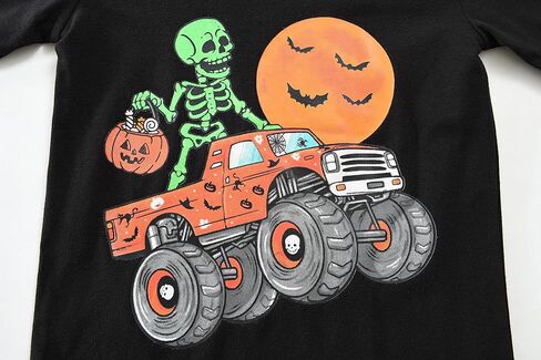 Toddler Boys Halloween Pajamas Glow in The Dark Skeleton Pjs Cotton Sleepwear 2 Piece Pant Sets Halloween Outfit for Kids in Kuwait