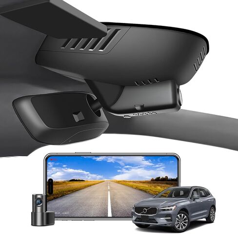 Front 4K & Rear 1080P Dash Cam Custom for Volvo XC60 2022 2023 2024 2025 (Model D), B5 B6 T8 Accessories, UHD 2160P Video,OEM Look, WiFi & App,Loop Recording,G-Sensor,Easy to Install,128GB Card in Saudi Arabia