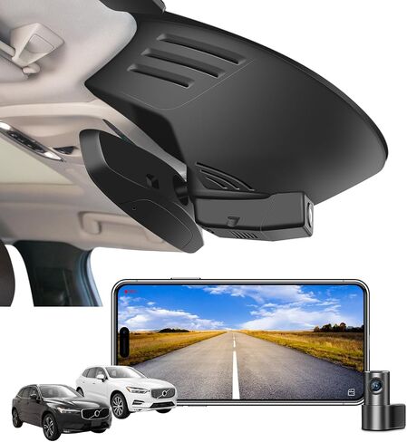 Front 4K & Rear 1080P Dash Cam Custom for Volvo XC60 2022 2023 2024 2025 (Model D), B5 B6 T8 Accessories, UHD 2160P Video,OEM Look, WiFi & App,Loop Recording,G-Sensor,Easy to Install,128GB Card in Saudi Arabia