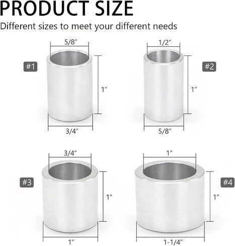 SCOTTCHEN Multi-sizes Bushing Arbor Reducing Adapters 1" Thick from 1" to 3/4", 5/8", 1/2" Arbor Aluminum - S/3 in Saudi Arabia