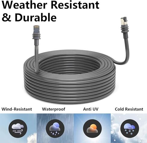 30ft Starlink Gen 3 Ethernet Cable Waterproof Satellite Replacement Standard V3 Extension Cable for Starlink Rectangular Satellite Gen3 Short Cable in Saudi Arabia