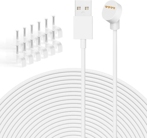 Charger Cable for Google Nest Camera Charging Cable, 34FT Weatherproof Cable for Continuous Power to Nest Cam (Battery) - White in Saudi Arabia