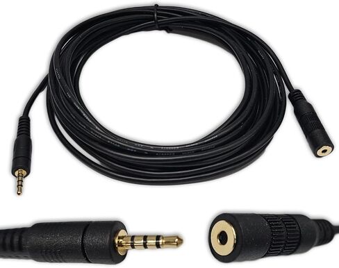 15' 2.5mm 4-Pin Backup Camera Extension Cable, M/F TRRS 4C, Male/Female M4 Conductor Gold Plated Connectors, Cord for Dash Cam or Mirror/Rearview Camera in Saudi Arabia