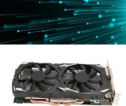 بطاقة رسومات الألعاب RX 580، بطاقة رسومات GPU للألعاب سعة 8 جيجابايت GDDR5 256 بت مع، DVI، 16 x PCI Express 3.0 بطاقة رسومات مراوح التبريد، لألعاب المكتب المنزلي in Saudi Arabia