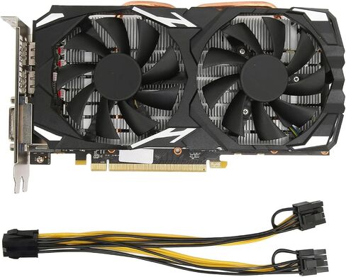 بطاقة رسومات الألعاب RX 580، بطاقة رسومات GPU للألعاب سعة 8 جيجابايت GDDR5 256 بت مع، DVI، 16 x PCI Express 3.0 بطاقة رسومات مراوح التبريد، لألعاب المكتب المنزلي in Saudi Arabia