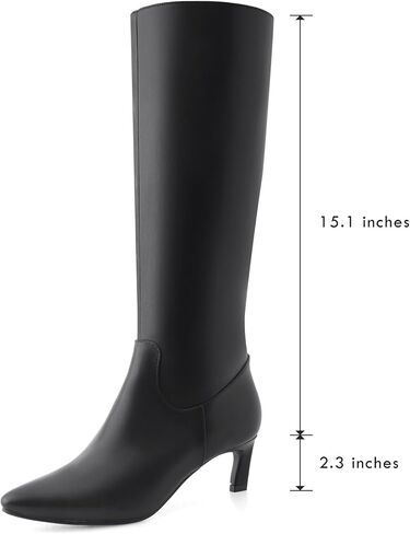 أحذية عالية للركبة للنساء بكعب قطة ومقدمة مدببة وكعب منخفض متوسط ​​وطويل in Kuwait