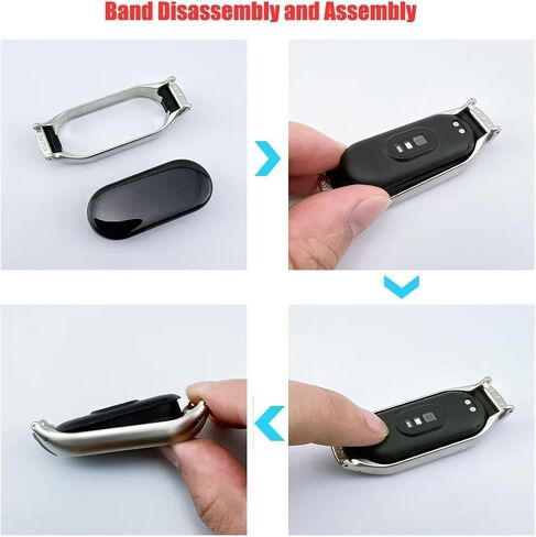 متوافق مع نطاقات Xiaomi Mi Band 8، وإكسسوارات سوار المعصم البديل من الجلد Mi Band 8 مع إطار معدني لـ Xiaomi Mi Band 8 in Kuwait