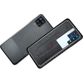 Back Cover Housing Door with Camera Lens Replacement for Samsung Galaxy A12 A125 A125U (Black)