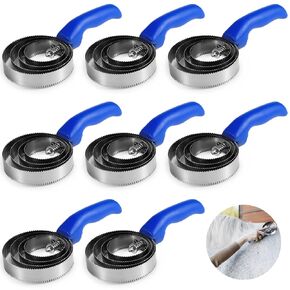 8 pack Reversible Stainless Steel Curry Comb with Soft Touch Grip