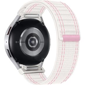 Nylon Fabric Band Compatible with Samsung Galaxy Watch 7/6/5/4/FE Band 44mm 40mm/Watch 5 Pro/Galaxy Watch 6 Classic Band 47mm 43mm/Watch 4 Classic Band,Soft Woven Loop Sport Band for Women Men