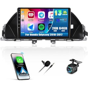 2+64G Android 13 Car Stereo for Honda Odyssey 2010-2017 with Wireless CarPlay Android Auto, 9" IPS Touchscreen in Dash GPS Radio with WiFi Mirror Link Bluetooth FM RDS EQ SWC Backup Camera in Kuwait