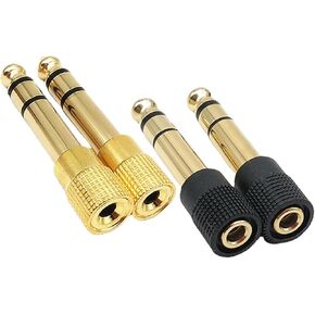 Bibabala 4pcs Headphone Jack Adapter 6.5mm to 3.5mm Audio Jack Adaptor Headphone Converter, Earphone Audio Stereo Jack Plug Adaptor for Digital Piano Electric Keyboard Mixer
