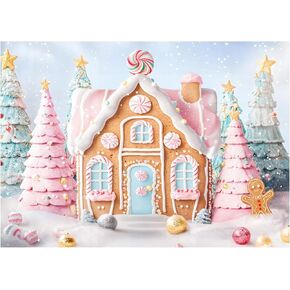 Gingerbread House Backdrop Christmas Candy House Backdrop Girls Sweet Candy Cottage Birthday Party Decorations Winter Wonderland Photo Background Decorations Photo Booth Props 82.7"x59"