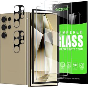 [3+2 Pack Screen Protector for Samsung Galaxy S24 Ultra [Scratch Resistant] [Bubble Free] Tempered Glass Screen Film (S24 Ultra 6.8inch)